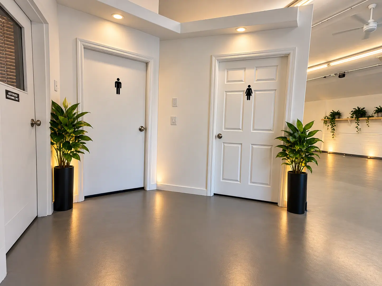 Guest restroom entrance off the main room